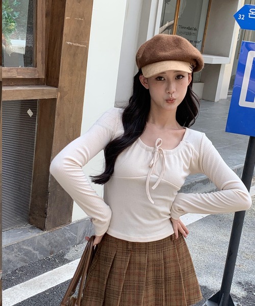 ARCADE（アーケード） tシャツ 秋服 フロントシャーリング リボン