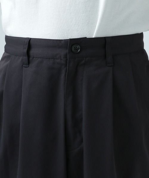 BAYFLOW パンツ 「ストレッチ・シワ軽減」2タックツイルワイド