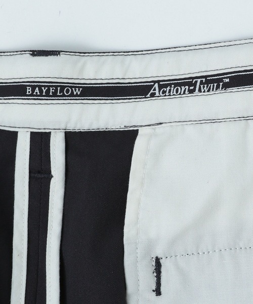 BAYFLOW パンツ 「ストレッチ・シワ軽減」2タックツイルワイド