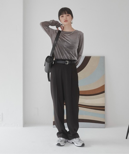ANGIE tシャツ シアー ベロア トップス レディース : ZOZOTOWN