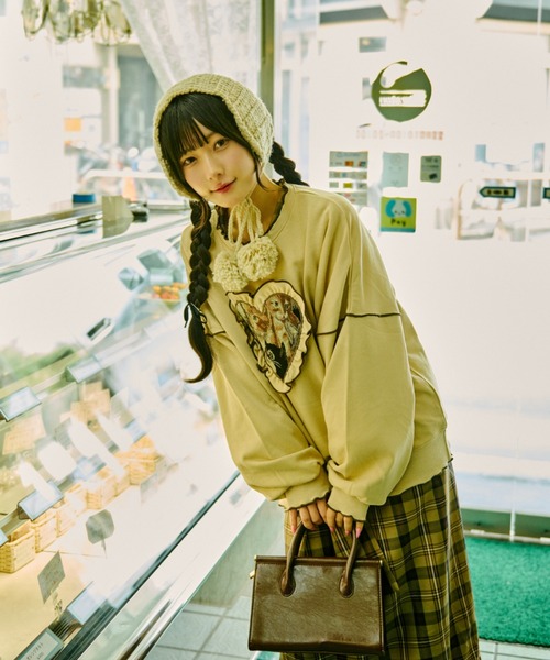 kutir トレーナー スウェット 「クティールとレトロ」ハート