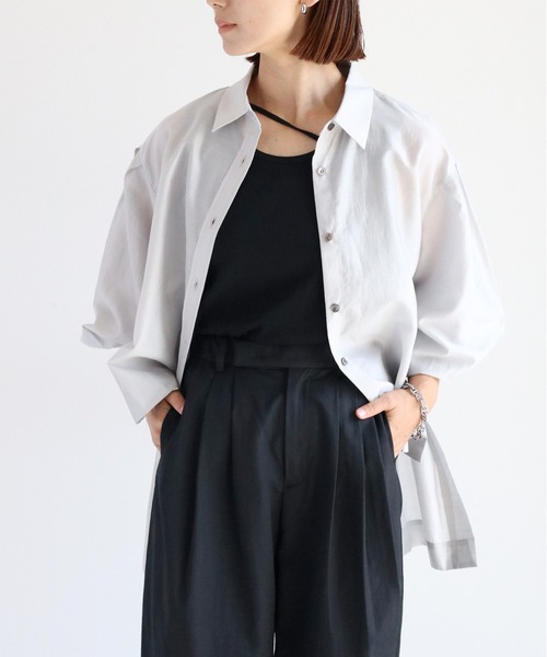 エポポカ ブラウスのみ cepo（セポ） ブラウス シャツ サイドスリットギャザーシャツ