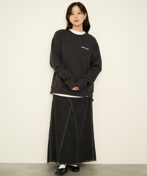ブラック トレーナー Dickies（ディッキーズ） トレーナー スウェット 裏起毛刺繍トレーナー