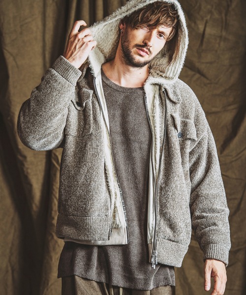 NO ID.（ノーアイディー） パーカー 「NO ID.」Fake Fur Stretch Zip