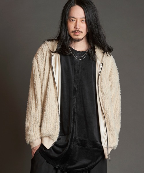 NO ID.（ノーアイディー） パーカー 「NO ID.」Fake Fur Stretch Zip