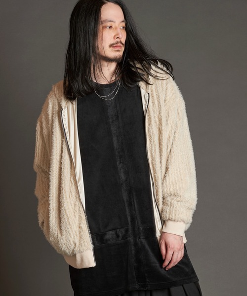 NO ID.（ノーアイディー） パーカー 「NO ID.」Fake Fur Stretch Zip