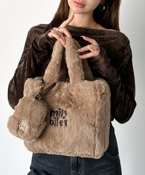 mily bilet ショルダーバッグ バッグ 「mily bilet」ふわふわのファー