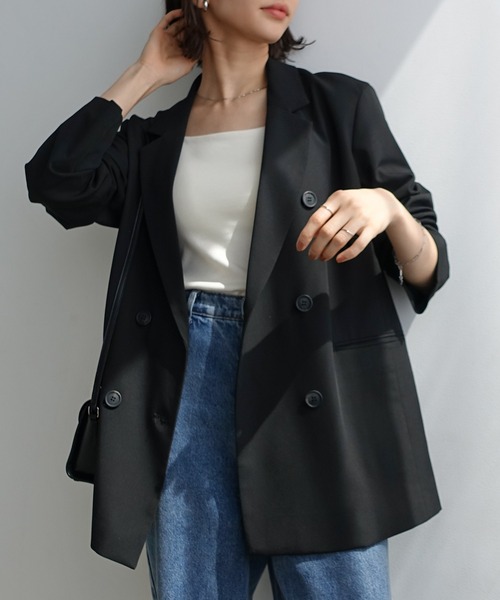 evernavy ジャケット テーラードジャケット TRストレッチダブル