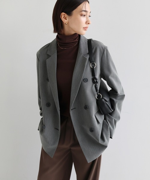 美品✨ebure テーラードジャケット　グレー　ダブルボタン　38 美品✨ebure テーラードジャケット グレー ダブルボタン 38 ジーラ