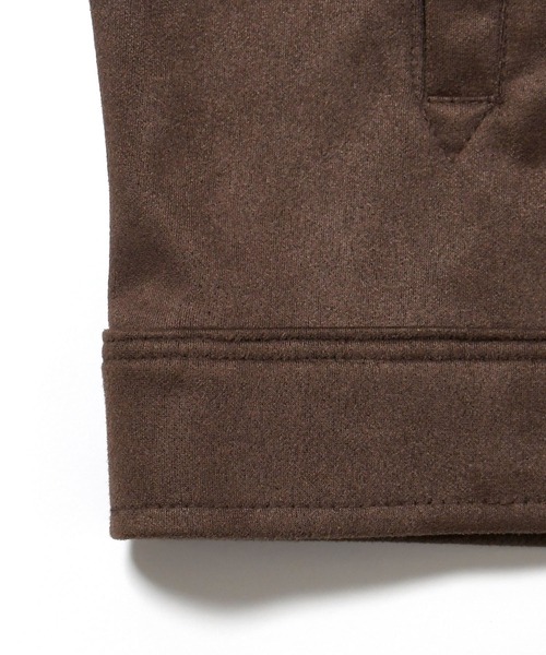 美品soupy soupy 短丈ジャケットブラウンM ステッチschott Soupy ブルゾン アウター faux suede western stitch short