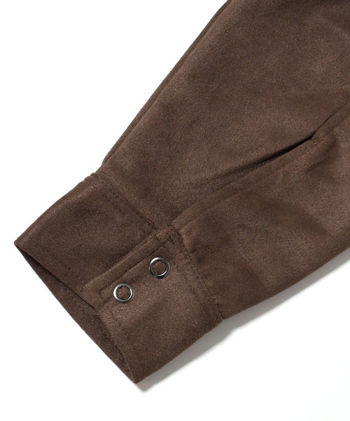 美品soupy soupy 短丈ジャケットブラウンM ステッチschott Soupy ブルゾン アウター faux suede western stitch short
