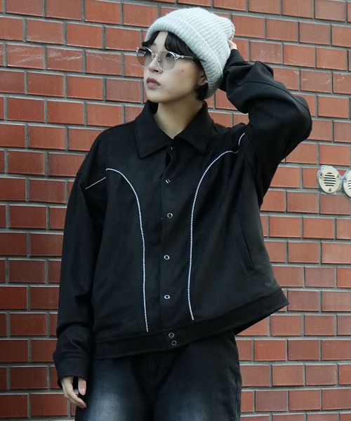 CHAPS ライトブルゾン スウィングトップ ジャケット ソリッド ブラック CHAPS スウィングトップ “ALL BLACK” - used&vintage box Hi-smile