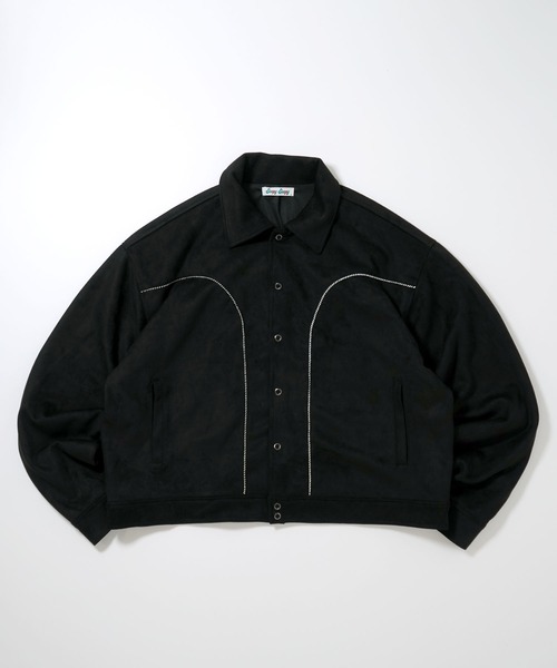 Soupy ブルゾン アウター faux suede western stitch short