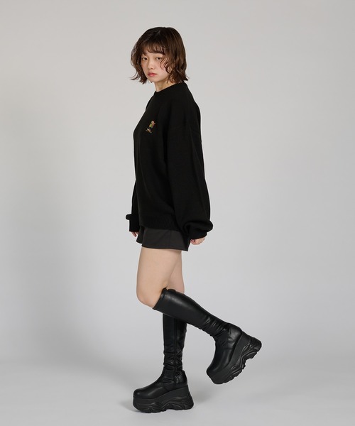 『Sakadoexpress』テディベア ニット L ブラック kutir（クティール） セーター ニット 「Teddy Bare」KNIT MUFFLER SET