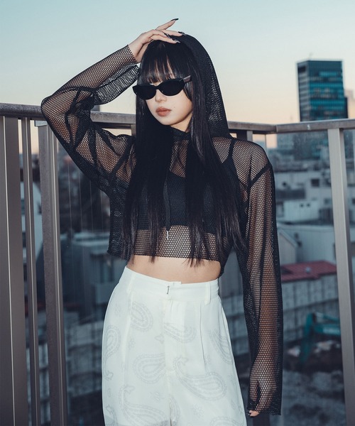 パーカー Hexagon mesh hoodie「WOMEN」 レディース