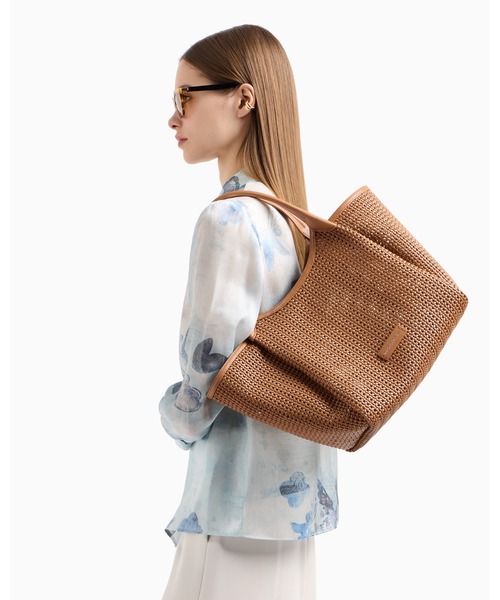 EMPORIO ARMANI☆ロゴ チャーム ショッパーバッグ♪送料込 EMPORIO ARMANI トートバッグ 「エンポリオ アルマーニ