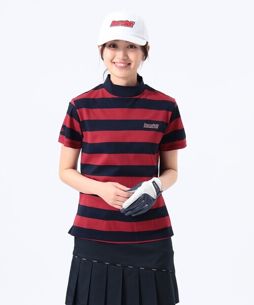 tシャツ 「吸水速乾」「WOMEN」ORANGE LABEL / 鹿の子 ボーダー モックネックシャツ レディース