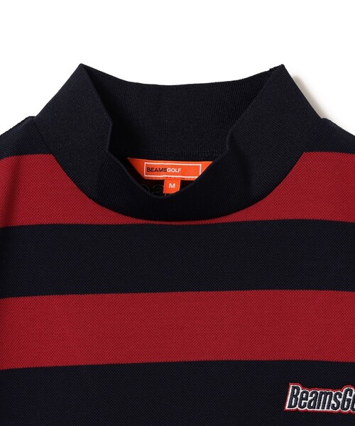 tシャツ 「吸水速乾」「WOMEN」ORANGE LABEL / 鹿の子 ボーダー モックネックシャツ レディース BEAMS GOLF｜<WOMEN>ORANGE LABEL / 鹿の子 ボーダー モック