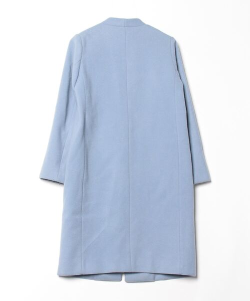 「SHIPS」 ノーカラーコート 36 ブルー レディース_画像2