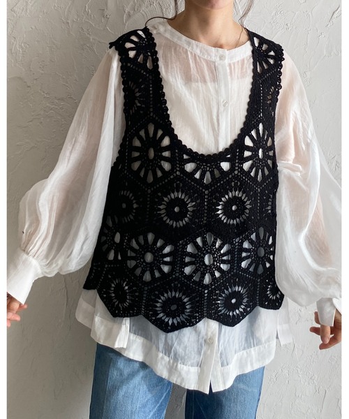 ベスト ジレ 鷺の羽「ベスト」 レディース Amazon | [§ASHE RANGEL] ジレ ベスト レディース 綿