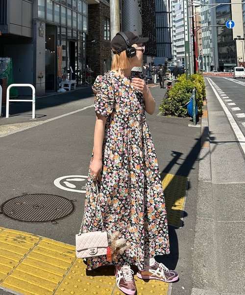 vintage 花柄 ワンピース Alley Tokyo ワンピース 古着っぽ花柄ワンピ : ZOZOTOWN Yahoo
