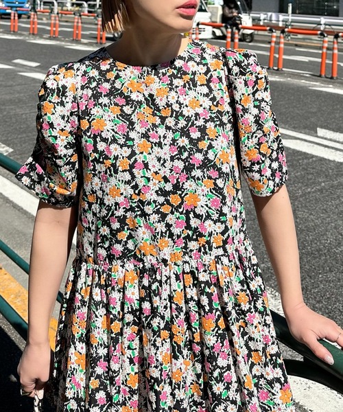 Alley Tokyo 古着っぽ花柄ワンピ セール】古着っぽ花柄ワンピ（ワンピース）｜Alley Tokyo