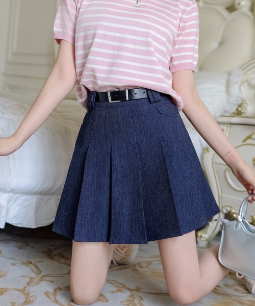 *The Frankie Shop*プリーツ デニム ミニスカート 関税送料込 THE FRANKIE SHOP デニム プリーツミニスカート | NET-A-PORTER