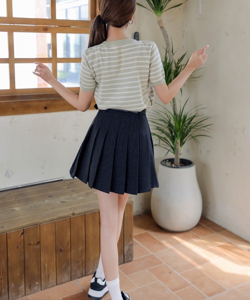 FINEnough デニムスカート デニムプリーツミニスカートインパン