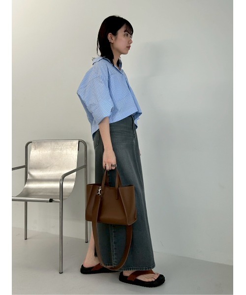 新品☆完売MilaOwenミラオーウェン☆後ベンツストレートマキシデニムスカート 後ベンツストレートマキシデニムスカート(ロングスカート)｜スカート