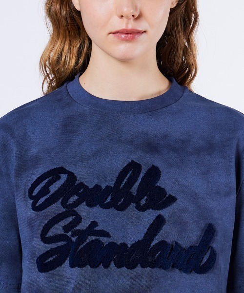 今期新作DSC / 筆記体ロゴ刺繍天竺Tシャツ DOUBLE STANDARD CLOTHING tシャツ 筆記体ロゴ刺繍天竺Tシャツ