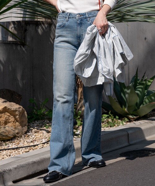 [FREAK'S STORE] повреждение обработка Denim брюки MEDIUM черный женский 
