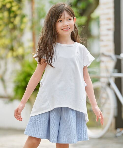 tシャツ 「110-140cm」バックフリル チュニック キッズ 子供服 女の子 