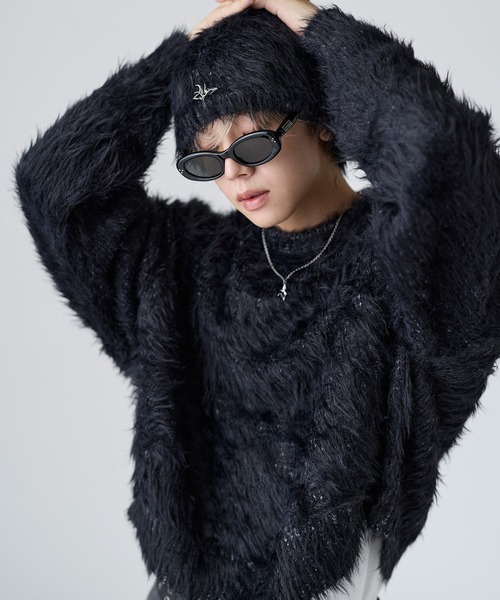 セーター ニット ワンポイントフェザーショートニット「UNISEX