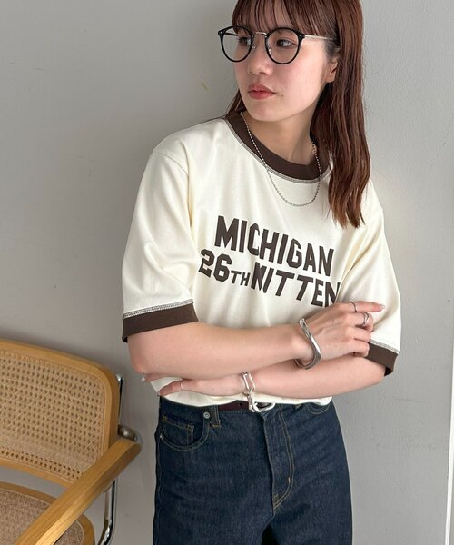 Discoat tシャツ 「ユニセックス」アソートロゴプリントリンガー