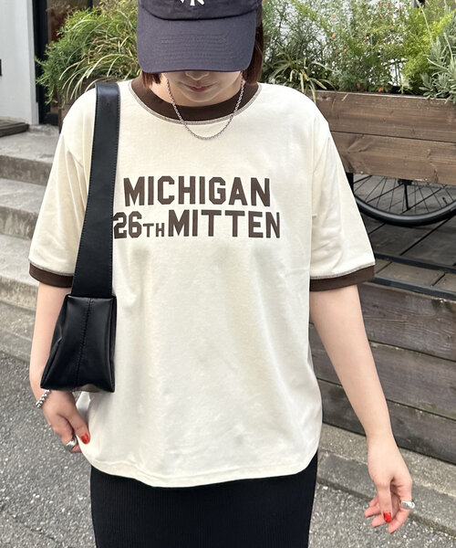 tシャツ 「ユニセックス」アソートロゴプリントリンガーTシャツ レディース メンズ | Discoat | 08