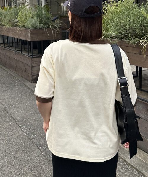 tシャツ 「ユニセックス」アソートロゴプリントリンガーTシャツ レディース メンズ | Discoat | 07