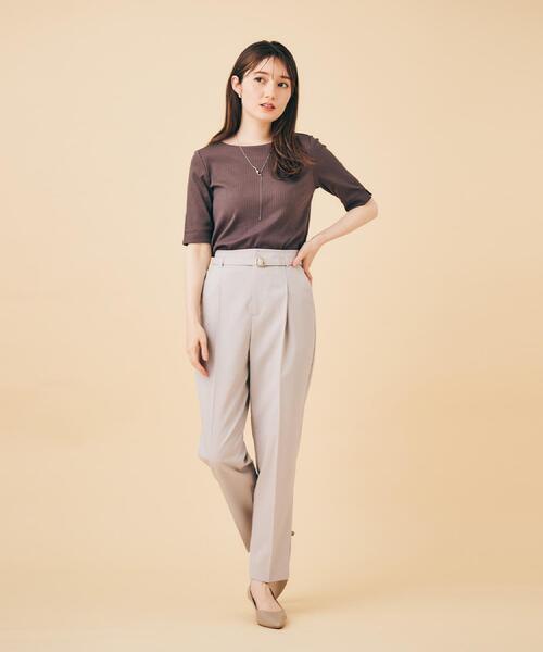 トップス index@ index / インデックス 《7色展開/XS-LLサイズ》ボートネックリブ