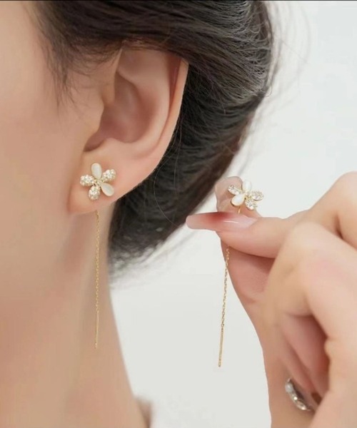 yu-ka ピアス YU-KA:フラワーハングピアス flower hang pierce