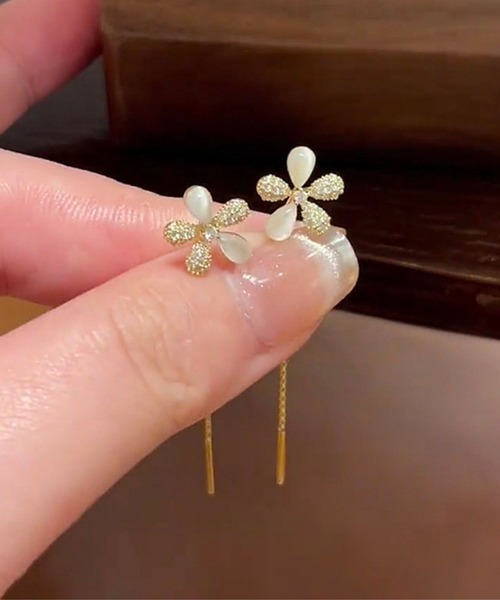 yu-ka ピアス YU-KA:フラワーハングピアス flower hang pierce