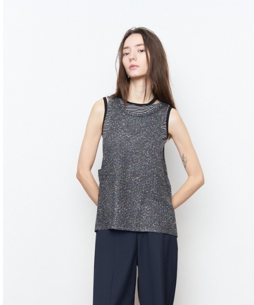 ニット セーター Francie ２way knit vest   フランシー２way ニットベスト レディース