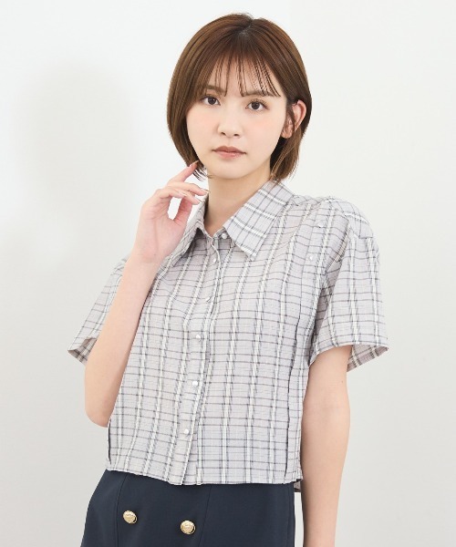 【新品未使用】REDYAZEL レトロ ブラウス REDYAZEL（レディアゼル） ブラウス シャツ 2WAYスリーブチェック