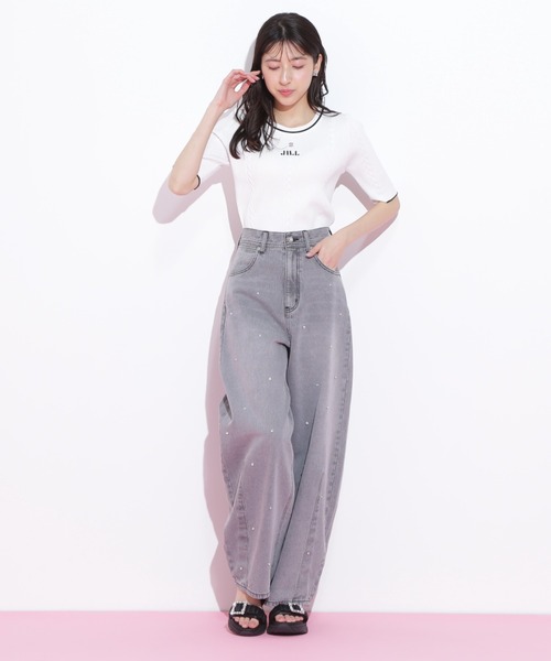 JILL STUART デニムパンツ JILL by STUART ジーンズ デニム デニムパンツ ビジュー