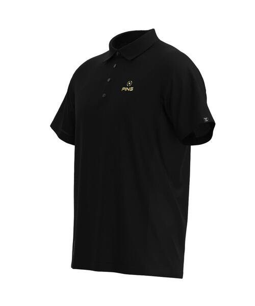 【新品】ピン 半袖ポロシャツ 冷感速乾　ゴールドプレート　黒／ブラック　LL PING（ピン） ポロシャツ 「PING APPAREL」涼風-SUZUKAZEハイ