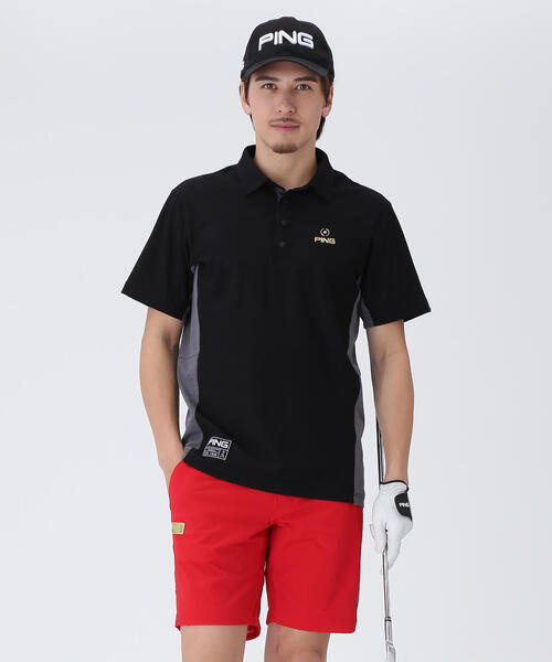 PING ゴルフウェア 半袖ポロシャツ ブラック メンズ L PING（ピン） ポロシャツ 「PING APPAREL」涼風-SUZUKAZEハイ