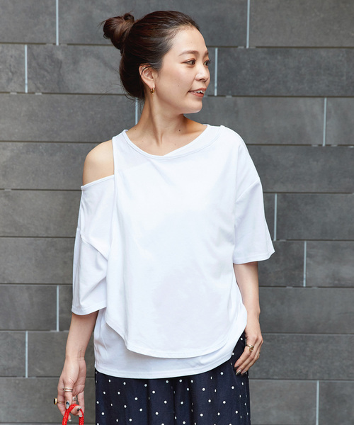 B.C STOCK tシャツ ウォッシャブル / UVカット 接触冷感 重ね風T