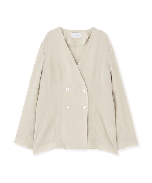 エトレトウキョウ　ジャケット　キュプラ セール】キュプラシャツジャケット（ノーカラージャケット