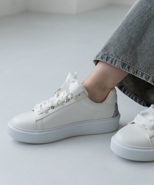 EVOL スニーカー 「S-LLサイズ展開・ふかふか」パールストーン