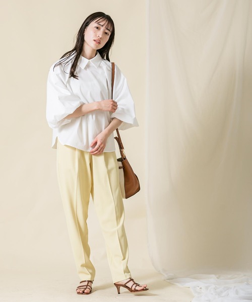 「Gready Brilliant」 「AuieF」7分袖ブラウス 38 ネイビー×ホワイト レディース_画像7