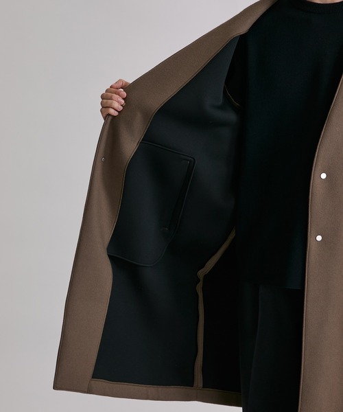 UNITED TOKYO ノーカラーコート ダークブラウン UNITED TOKYO（ユナイテッドトウキョウ） ノーカラーコート 1 ブラウン