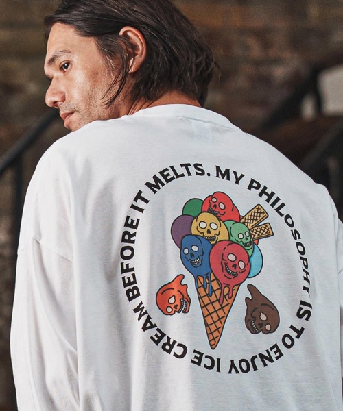 CAMBIO（カンビオ） tシャツ mlt5368- プリントロンT_Skull Ice Cream